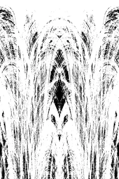 Grunge üst üste biniyor. Soyut siyah-beyaz vektör arkaplanı. Çatlak, leke ve noktalarda kirli desenli tek renkli klasik yüzey. Karanlık korku tarzında eski bir duvar.