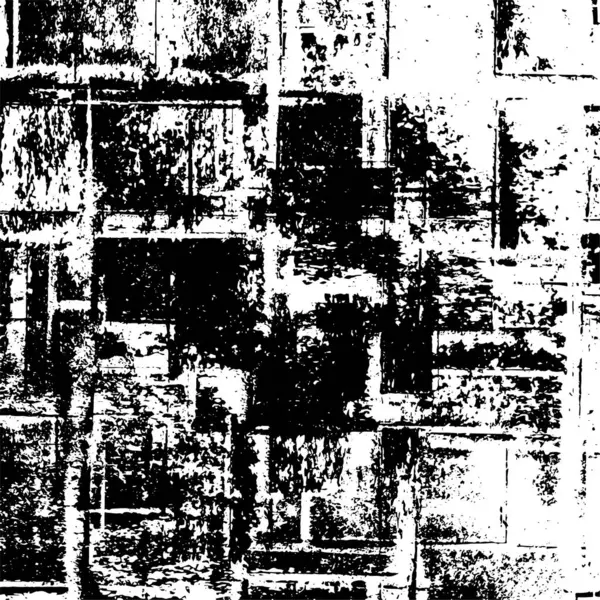 Grunge üst üste biniyor. Soyut siyah-beyaz vektör arkaplanı. Çatlak, leke ve noktalarda kirli desenli tek renkli klasik yüzey. Karanlık korku tarzında eski bir duvar.