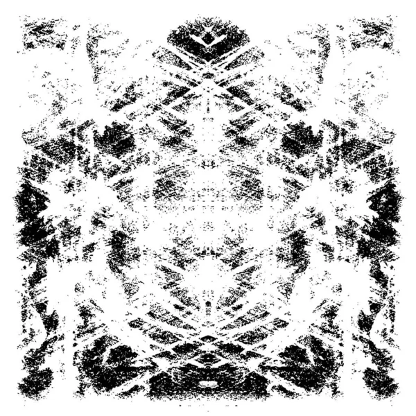 Grunge üst üste biniyor. Soyut siyah-beyaz vektör arkaplanı. Çatlak, leke ve noktalarda kirli desenli tek renkli klasik yüzey. Karanlık korku tarzında eski bir duvar.