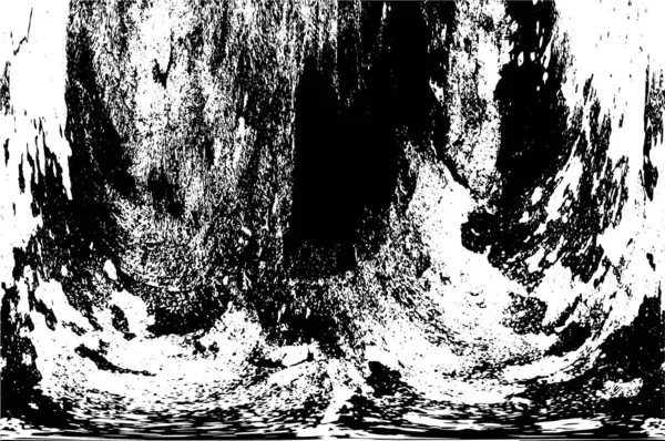 Grunge üst üste biniyor. Soyut siyah-beyaz vektör arkaplanı. Çatlak, leke ve noktalarda kirli desenli tek renkli klasik yüzey. Karanlık korku tarzında eski bir duvar.