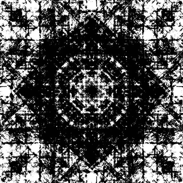 Grunge üst üste biniyor. Soyut siyah-beyaz vektör arkaplanı. Çatlak, leke ve noktalarda kirli desenli tek renkli klasik yüzey. Karanlık korku tarzında eski bir duvar.