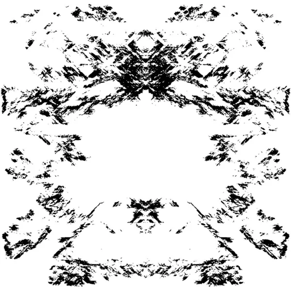 Grunge üst üste biniyor. Soyut siyah-beyaz vektör arkaplanı. Çatlak, leke ve noktalarda kirli desenli tek renkli klasik yüzey. Karanlık korku tarzında eski bir duvar.