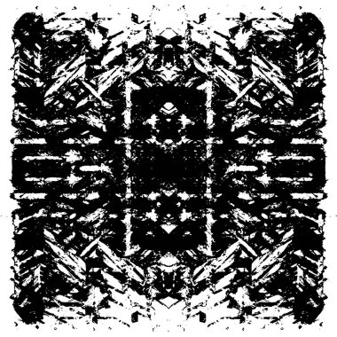 Grunge üst üste biniyor. Soyut siyah-beyaz vektör arkaplanı. Çatlak, leke ve noktalarda kirli desenli tek renkli klasik yüzey. Karanlık korku tarzında eski bir duvar.