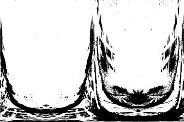 Grunge üst üste biniyor. Soyut siyah-beyaz vektör arkaplanı. Çatlak, leke ve noktalarda kirli desenli tek renkli klasik yüzey. Karanlık korku tarzında eski bir duvar.