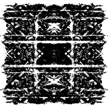 Grunge üst üste biniyor. Soyut siyah-beyaz vektör arkaplanı. Çatlak, leke ve noktalarda kirli desenli tek renkli klasik yüzey. Karanlık korku tarzında eski bir duvar.