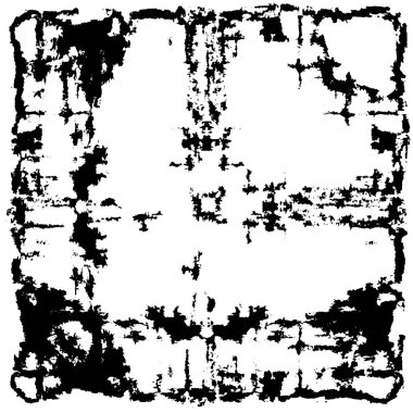 Grunge üst üste biniyor. Soyut siyah-beyaz vektör arkaplanı. Çatlak, leke ve noktalarda kirli desenli tek renkli klasik yüzey. Karanlık korku tarzında eski bir duvar.