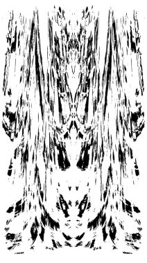 Grunge üst üste biniyor. Soyut siyah-beyaz vektör arkaplanı. Çatlak, leke ve noktalarda kirli desenli tek renkli klasik yüzey. Karanlık korku tarzında eski bir duvar.