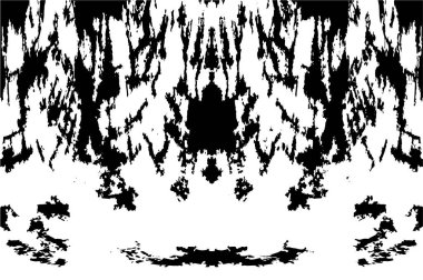 Grunge üst üste biniyor. Soyut siyah-beyaz vektör arkaplanı. Çatlak, leke ve noktalarda kirli desenli tek renkli klasik yüzey. Karanlık korku tarzında eski bir duvar.