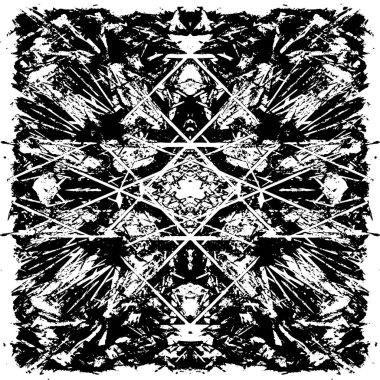 Grunge üst üste biniyor. Soyut siyah-beyaz vektör arkaplanı. Çatlak, leke ve noktalarda kirli desenli tek renkli klasik yüzey. Karanlık korku tarzında eski bir duvar.