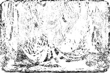 Grunge üst üste biniyor. Soyut siyah-beyaz vektör arkaplanı. Çatlak, leke ve noktalarda kirli desenli tek renkli klasik yüzey. Karanlık korku tarzında eski bir duvar.