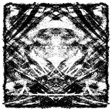 Grunge üst üste biniyor. Soyut siyah-beyaz vektör arkaplanı. Çatlak, leke ve noktalarda kirli desenli tek renkli klasik yüzey. Karanlık korku tarzında eski bir duvar.