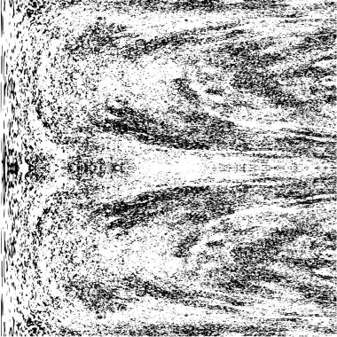 Grunge üst üste biniyor. Soyut siyah-beyaz vektör arkaplanı. Çatlak, leke ve noktalarda kirli desenli tek renkli klasik yüzey. Karanlık korku tarzında eski bir duvar.