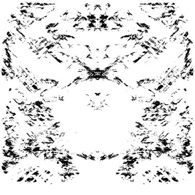 Grunge üst üste biniyor. Soyut siyah-beyaz vektör arkaplanı. Çatlak, leke ve noktalarda kirli desenli tek renkli klasik yüzey. Karanlık korku tarzında eski bir duvar.