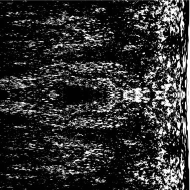 Grunge üst üste biniyor. Soyut siyah-beyaz vektör arkaplanı. Çatlak, leke ve noktalarda kirli desenli tek renkli klasik yüzey. Karanlık korku tarzında eski bir duvar.