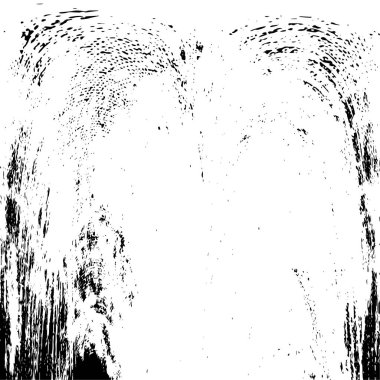 Grunge üst üste biniyor. Soyut siyah-beyaz vektör arkaplanı. Çatlak, leke ve noktalarda kirli desenli tek renkli klasik yüzey. Karanlık korku tarzında eski bir duvar.