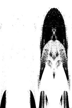 Grunge üst üste biniyor. Soyut siyah-beyaz vektör arkaplanı. Çatlak, leke ve noktalarda kirli desenli tek renkli klasik yüzey. Karanlık korku tarzında eski bir duvar.