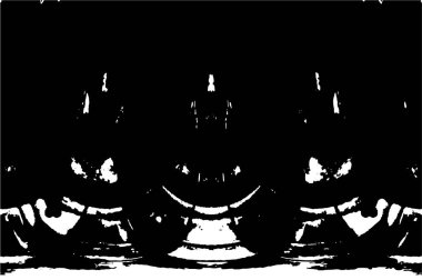 Grunge üst üste biniyor. Soyut siyah-beyaz vektör arkaplanı. Çatlak, leke ve noktalarda kirli desenli tek renkli klasik yüzey. Karanlık korku tarzında eski bir duvar.