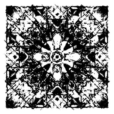 Grunge üst üste biniyor. Soyut siyah-beyaz vektör arkaplanı. Çatlak, leke ve noktalarda kirli desenli tek renkli klasik yüzey. Karanlık korku tarzında eski bir duvar.