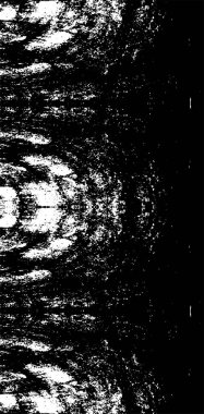 Grunge üst üste biniyor. Soyut siyah-beyaz vektör arkaplanı. Çatlak, leke ve noktalarda kirli desenli tek renkli klasik yüzey. Karanlık korku tarzında eski bir duvar.