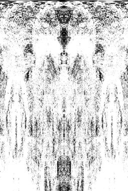 Grunge üst üste biniyor. Soyut siyah-beyaz vektör arkaplanı. Çatlak, leke ve noktalarda kirli desenli tek renkli klasik yüzey. Karanlık korku tarzında eski bir duvar.