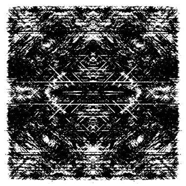 Grunge üst üste biniyor. Soyut siyah-beyaz vektör arkaplanı. Çatlak, leke ve noktalarda kirli desenli tek renkli klasik yüzey. Karanlık korku tarzında eski bir duvar.