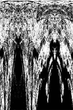 Grunge üst üste biniyor. Soyut siyah-beyaz vektör arkaplanı. Çatlak, leke ve noktalarda kirli desenli tek renkli klasik yüzey. Karanlık korku tarzında eski bir duvar.