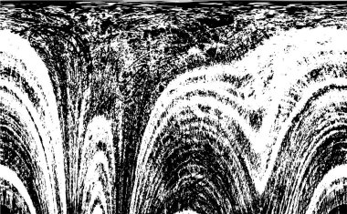 Grunge üst üste biniyor. Soyut siyah-beyaz vektör arkaplanı. Çatlak, leke ve noktalarda kirli desenli tek renkli klasik yüzey. Karanlık korku tarzında eski bir duvar.