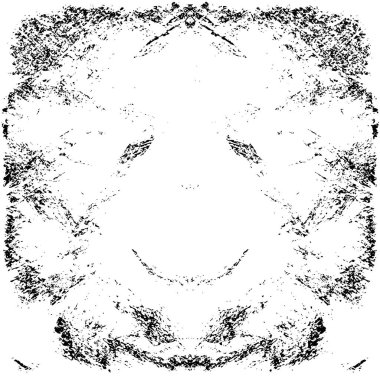 Grunge üst üste biniyor. Soyut siyah-beyaz vektör arkaplanı. Çatlak, leke ve noktalarda kirli desenli tek renkli klasik yüzey. Karanlık korku tarzında eski bir duvar.