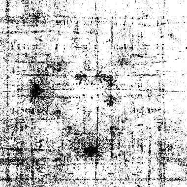 Grunge üst üste biniyor. Soyut siyah-beyaz vektör arkaplanı. Çatlak, leke ve noktalarda kirli desenli tek renkli klasik yüzey. Karanlık korku tarzında eski bir duvar.