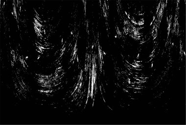 Grunge üst üste biniyor. Soyut siyah-beyaz vektör arkaplanı. Çatlak, leke ve noktalarda kirli desenli tek renkli klasik yüzey. Karanlık korku tarzında eski bir duvar.