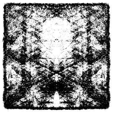 Grunge üst üste biniyor. Soyut siyah-beyaz vektör arkaplanı. Çatlak, leke ve noktalarda kirli desenli tek renkli klasik yüzey. Karanlık korku tarzında eski bir duvar.