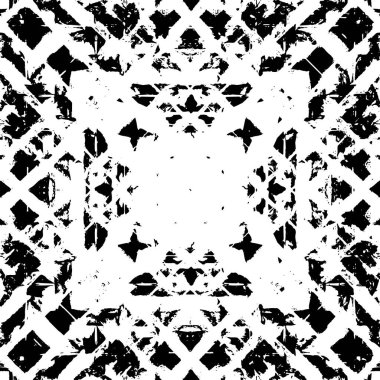 Grunge üst üste biniyor. Soyut siyah-beyaz vektör arkaplanı. Çatlak, leke ve noktalarda kirli desenli tek renkli klasik yüzey. Karanlık korku tarzında eski bir duvar.