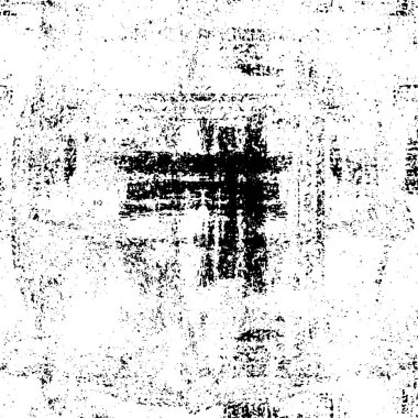Grunge üst üste biniyor. Soyut siyah-beyaz vektör arkaplanı. Çatlak, leke ve noktalarda kirli desenli tek renkli klasik yüzey. Karanlık korku tarzında eski bir duvar.