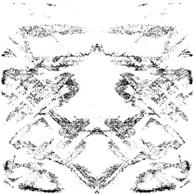 Grunge üst üste biniyor. Soyut siyah-beyaz vektör arkaplanı. Çatlak, leke ve noktalarda kirli desenli tek renkli klasik yüzey. Karanlık korku tarzında eski bir duvar.