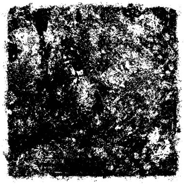 Grunge üst üste biniyor. Soyut siyah-beyaz vektör arkaplanı. Çatlak, leke ve noktalarda kirli desenli tek renkli klasik yüzey. Karanlık korku tarzında eski bir duvar.