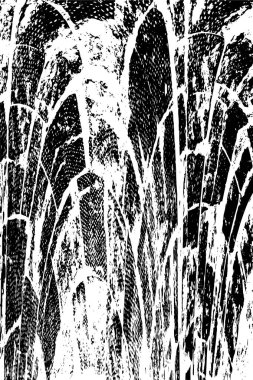 Grunge üst üste biniyor. Soyut siyah-beyaz vektör arkaplanı. Çatlak, leke ve noktalarda kirli desenli tek renkli klasik yüzey. Karanlık korku tarzında eski bir duvar.