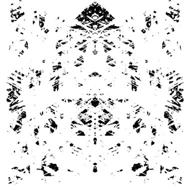 Grunge üst üste biniyor. Soyut siyah-beyaz vektör arkaplanı. Çatlak, leke ve noktalarda kirli desenli tek renkli klasik yüzey. Karanlık korku tarzında eski bir duvar.