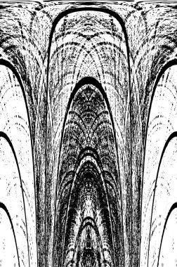 Grunge üst üste biniyor. Soyut siyah-beyaz vektör arkaplanı. Çatlak, leke ve noktalarda kirli desenli tek renkli klasik yüzey. Karanlık korku tarzında eski bir duvar.