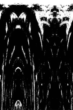 Grunge üst üste biniyor. Soyut siyah-beyaz vektör arkaplanı. Çatlak, leke ve noktalarda kirli desenli tek renkli klasik yüzey. Karanlık korku tarzında eski bir duvar.