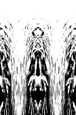 Grunge dikey olarak simetrik siyah beyaz doku. Tek renkli yıpranmış kaplama deseni. 