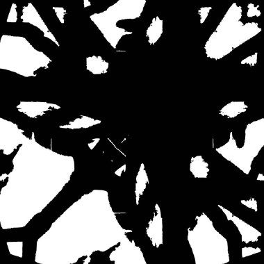 Grunge üst üste biniyor. Soyut siyah-beyaz vektör arkaplanı. Çatlak, leke ve noktalarda kirli desenli tek renkli klasik yüzey. Karanlık korku tarzında eski bir duvar.