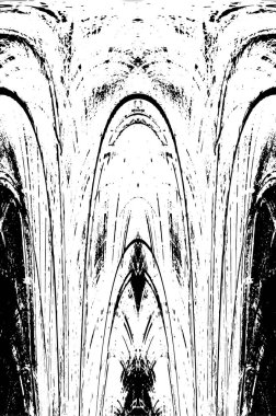 Grunge üst üste biniyor. Soyut siyah-beyaz vektör arkaplanı. Çatlak, leke ve noktalarda kirli desenli tek renkli klasik yüzey. Karanlık korku tarzında eski bir duvar.