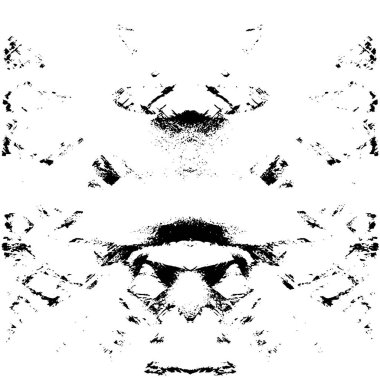 Grunge üst üste biniyor. Soyut siyah-beyaz vektör arkaplanı. Çatlak, leke ve noktalarda kirli desenli tek renkli klasik yüzey. Karanlık korku tarzında eski bir duvar.