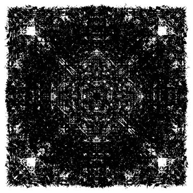 Grunge üst üste biniyor. Soyut siyah-beyaz vektör arkaplanı. Çatlak, leke ve noktalarda kirli desenli tek renkli klasik yüzey. Karanlık korku tarzında eski bir duvar.