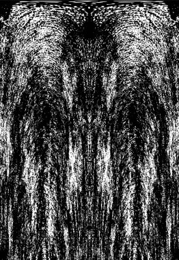 Grunge üst üste biniyor. Soyut siyah-beyaz vektör arkaplanı. Çatlak, leke ve noktalarda kirli desenli tek renkli klasik yüzey. Karanlık korku tarzında eski bir duvar.