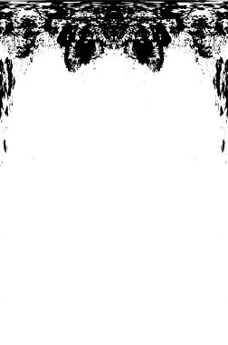 Grunge üst üste biniyor. Soyut siyah-beyaz vektör arkaplanı. Çatlak, leke ve noktalarda kirli desenli tek renkli klasik yüzey. Karanlık korku tarzında eski bir duvar.