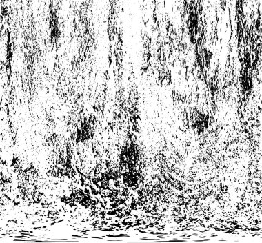 Grunge üst üste biniyor. Soyut siyah-beyaz vektör arkaplanı. Çatlak, leke ve noktalarda kirli desenli tek renkli klasik yüzey. Karanlık korku tarzında eski bir duvar.