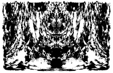 Grunge üst üste biniyor. Soyut siyah-beyaz vektör arkaplanı. Çatlak, leke ve noktalarda kirli desenli tek renkli klasik yüzey. Karanlık korku tarzında eski bir duvar.