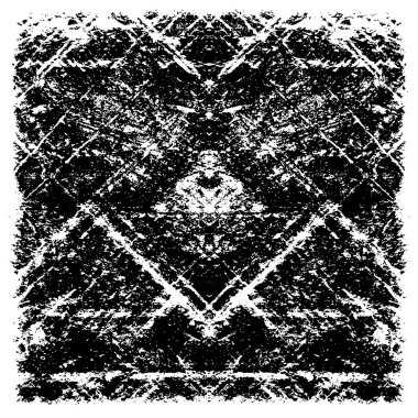Grunge üst üste biniyor. Soyut siyah-beyaz vektör arkaplanı. Çatlak, leke ve noktalarda kirli desenli tek renkli klasik yüzey. Karanlık korku tarzında eski bir duvar.