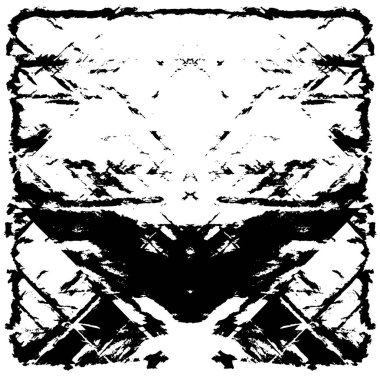 Grunge üst üste biniyor. Soyut siyah-beyaz vektör arkaplanı. Çatlak, leke ve noktalarda kirli desenli tek renkli klasik yüzey. Karanlık korku tarzında eski bir duvar.